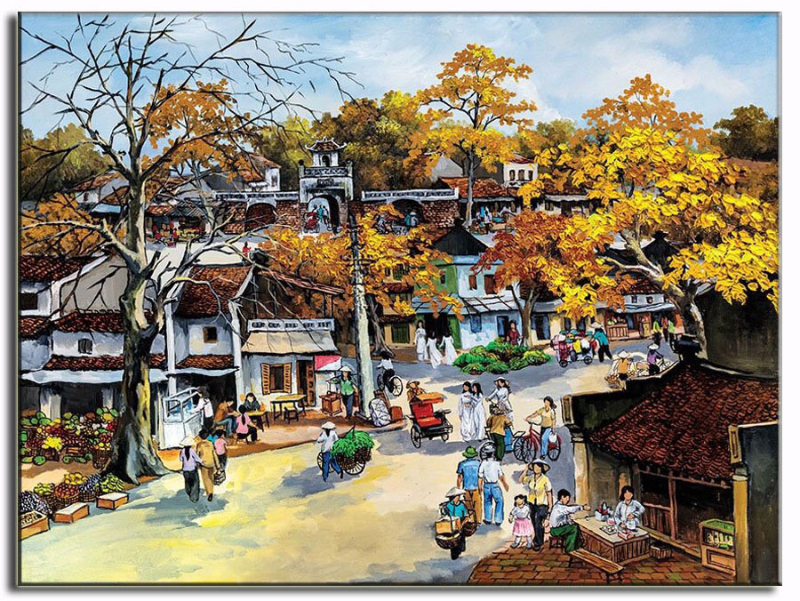 Tranh vẽ phố cổ Hà Nội Tranh vẽ phố cổ Hà Nội