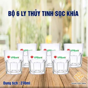 Bộ 6 Ly Thuỷ Tinh Sọc Khía