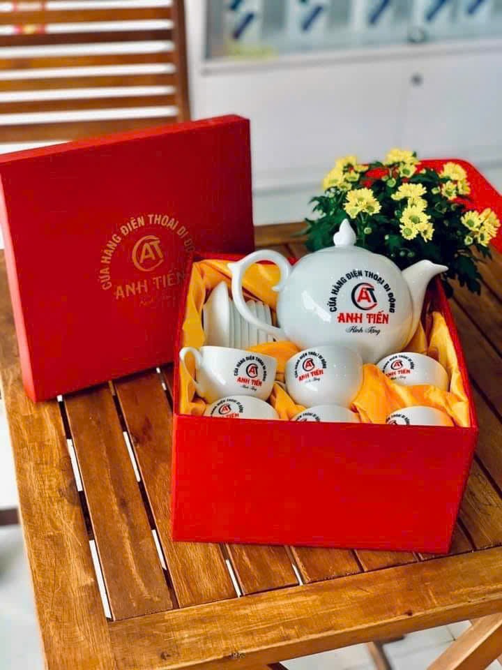 Bộ ấm chén in logo