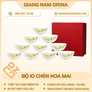 Bộ 10 chén hoa mai