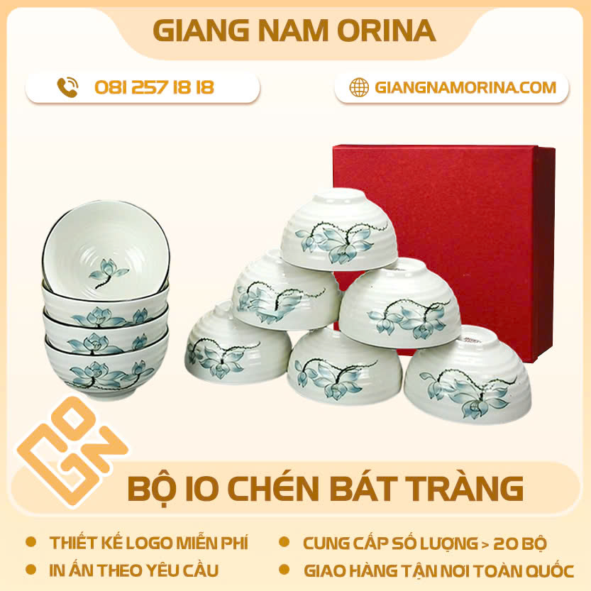 Bộ 10 chén Bát Tràng