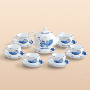Bộ trà Camelia sen chuồn xanh chỉ xanh