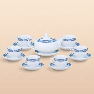 Bộ trà Minh Nguyệt viền chim hạc