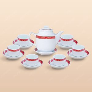 Bộ trà vuông cao viền chim hạc