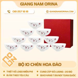 Bộ 10 chén hoa đào