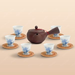 Bộ trà An Thổ Túc tay ngang chén sứ cao