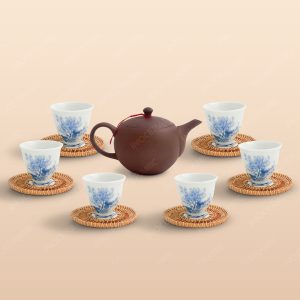 Bộ trà An Thổ Túc trăng tròn chén sứ cao