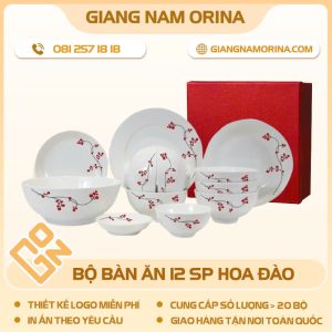 Bộ bàn ăn 12 sản phẩm hoa đào