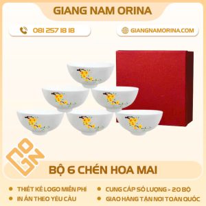 Bộ 6 chén hoa mai