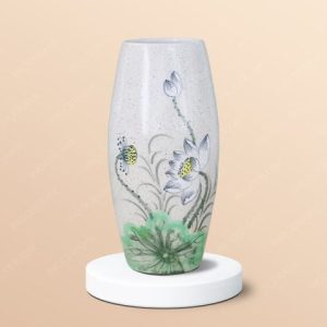 Lọ hoa Sen vẽ tay men chấm H27