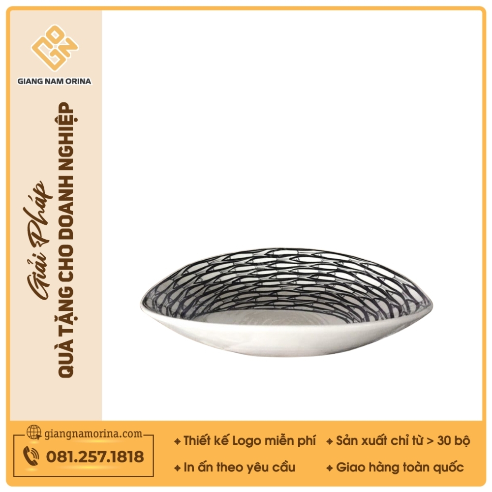 Bát salad tròn - Bộ bàn ăn Vẽ cá đàn 1 Bát salad tròn - Bộ bàn ăn Vẽ cá đàn