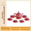 Bộ ấm trà Đài Các men đỏ Thuận buồm kẻ chỉ vàng 2 Bộ ấm trà Đài Các men đỏ Thuận buồm kẻ chỉ vàng