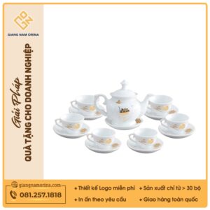 Bộ ấm trà Đài Các sen vàng