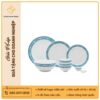 Bộ bàn ăn 12 món men trắng viền hạc xanh 3 Bộ bàn ăn 12 món men trắng viền hạc xanh