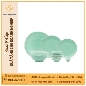 Bộ bàn ăn 12 món men xanh ngọc