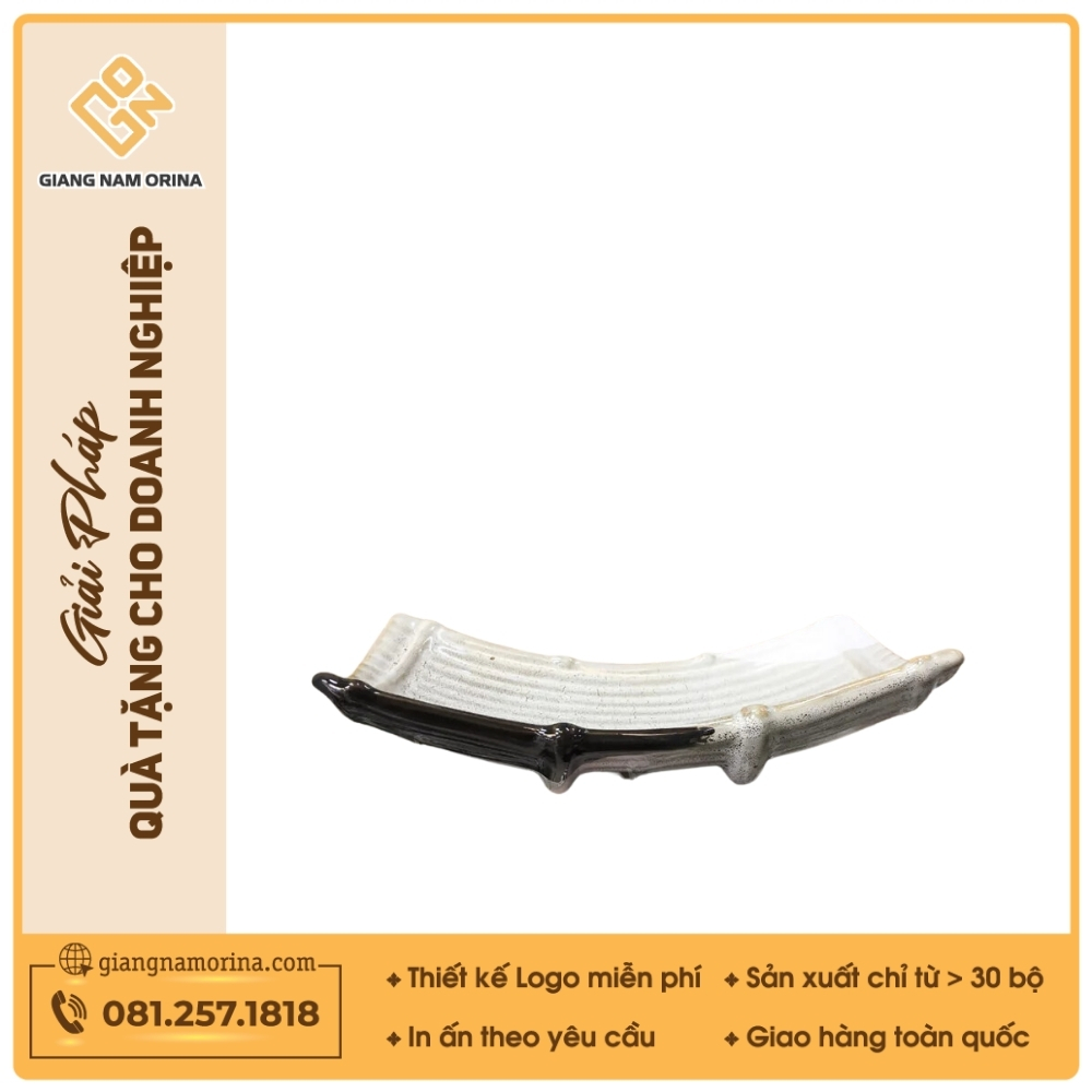 Đĩa thuyền - Bộ bàn ăn men ba màu 1 Đĩa thuyền - Bộ bàn ăn men ba màu