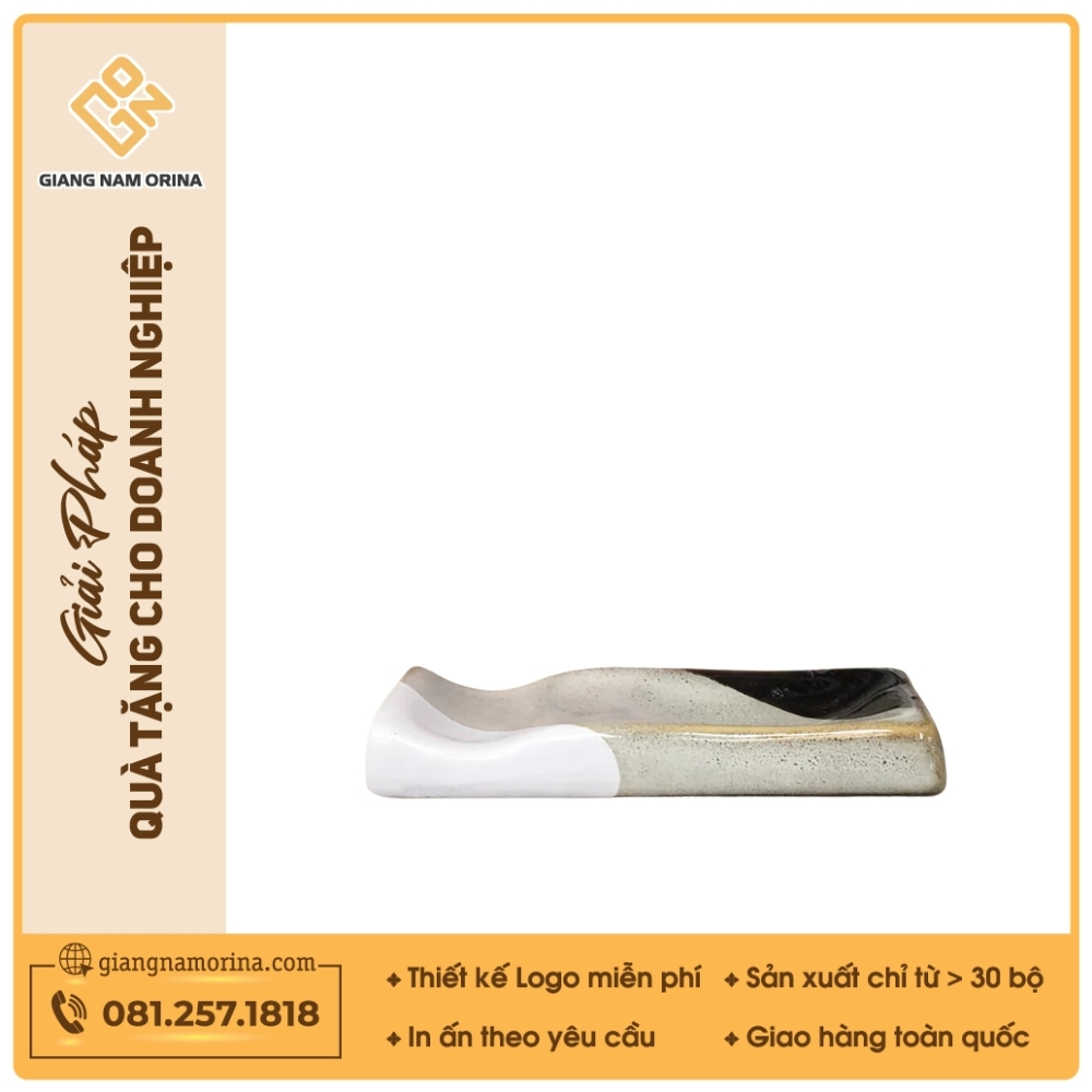 Gác đũa muỗng - Bộ bàn ăn men ba màu 1 Gác đũa muỗng - Bộ bàn ăn men ba màu