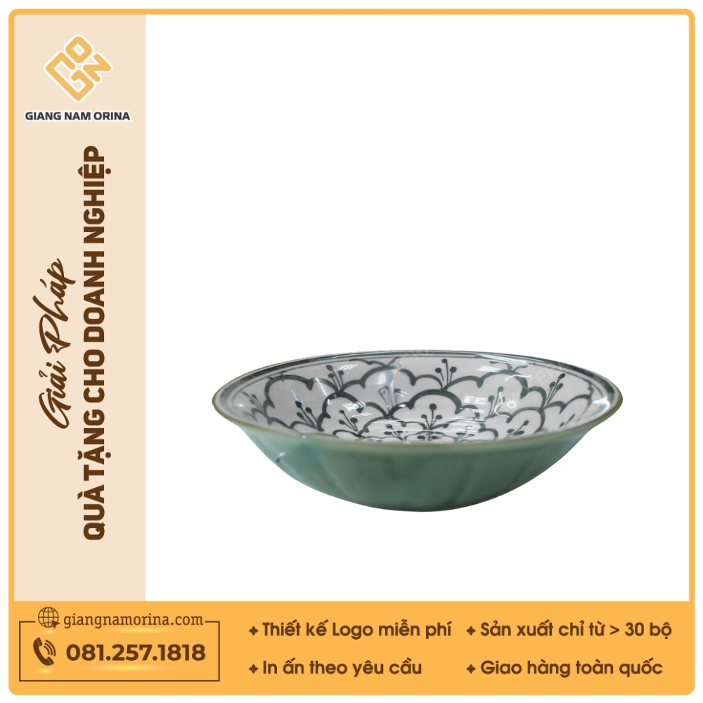 Gia vị tròn - Bộ bàn ăn men xanh Hoa bèo 1 Gia vị tròn - Bộ bàn ăn men xanh Hoa bèo