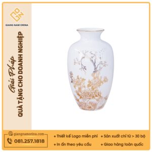 Lọ hoa mẫu đơn chỉ vàng H29