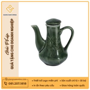 Lọ mắm - Bộ bàn ăn men xanh Hoa bèo