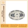 Đĩa bầu dục - Bộ bàn ăn men rạn vẽ chuồn xanh