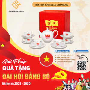 Bộ Trà Camelia Chỉ Vàng