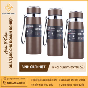 Bình Giữ Nhiệt Inox Màu Nâu