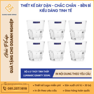 Bộ 6 Ly thủy tinh thấp Luminarc Granity 200ml