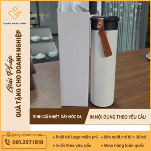 Bình Giữ Nhiệt Dây Móc Da