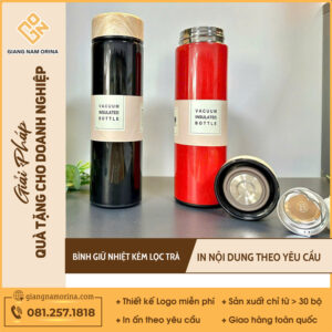 Bình Giữ Nhiệt Nắp Gỗ Vào Lọc Trà