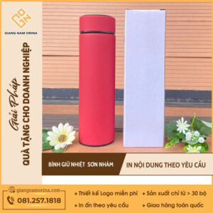 Bình Giữ Nhiệt Sơn Nhám Màu Đỏ