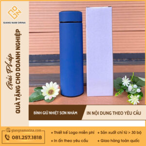 Bình Giữ Nhiệt Sơn Nhám Màu Xanh
