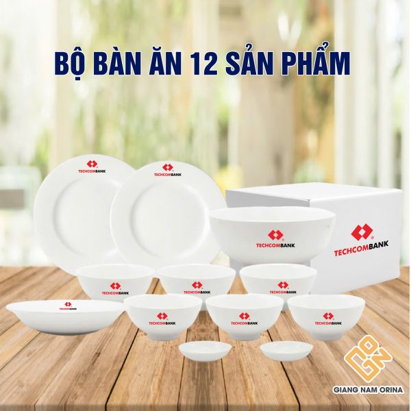 bộ bát đĩa in logo công đoàn theo yêu cầu bộ bát đĩa in logo công đoàn theo yêu cầu