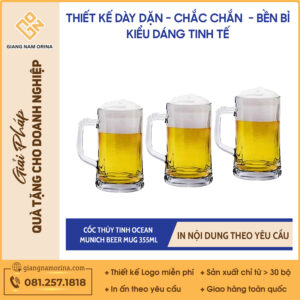 Cốc Thủy Tinh Ocean Munich Beer Mug 355ml
