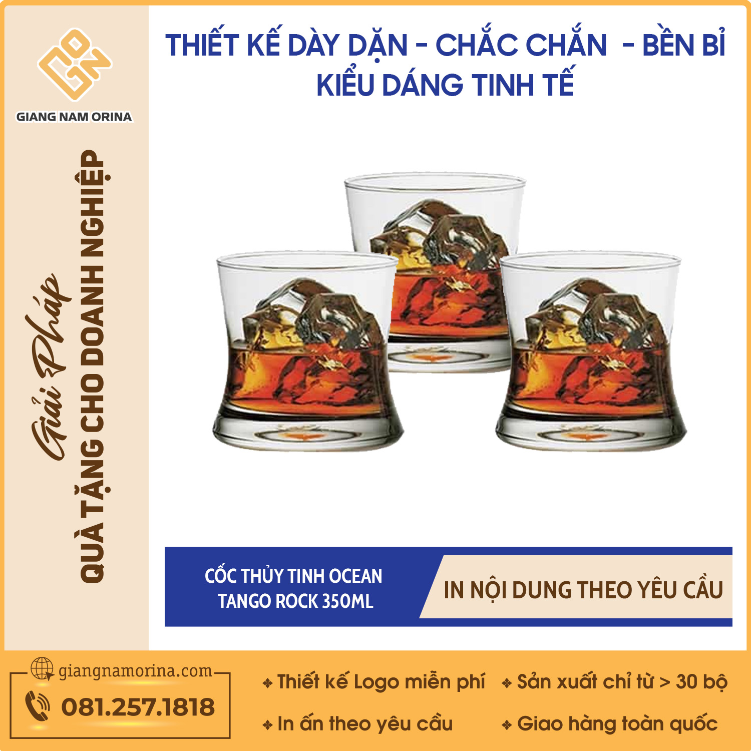 Cốc Thủy Tinh Ocean Tango Rock 350ml 1 Cốc Thủy Tinh Ocean Tango Rock 350ml