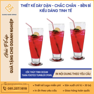 Cốc Thủy Tinh Ocean Tiara Footed Tumbler 395ml