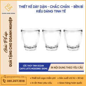 Cốc thủy tinh Ocean Caffe latte moderno-280ML
