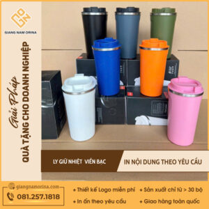 Ly Giữ Nhiệt Viền Bạc