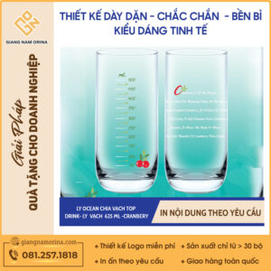 Ly Ocean Chia Vạch TOP DRINK- Ly vạch 625 ml -CRANBERY