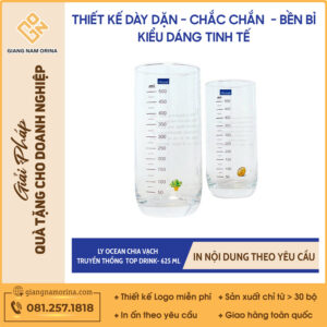 Ly Ocean Chia Vạch Truyền thống TOP DRINK- 625 ml