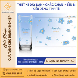 Ly Thủy Tinh Ocean Fine DRINK in hoa các lọai - 485 ml