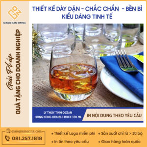 Ly Thủy Tinh Ocean hong kong Double Rock 370 ml