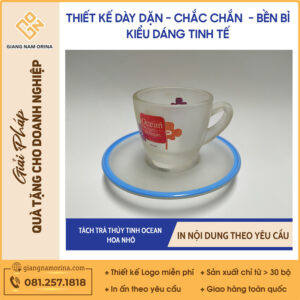 Tách Trà Thủy Tinh Ocean Hoa Nhỏ