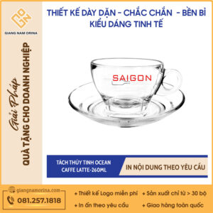 Tách thủy tinh Ocean CAFFE LATTE-260ML