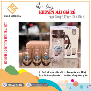 BỘ BÌNH 6 CỐC THỦY TINH MÀU HOT