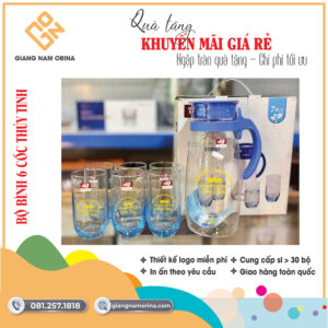 BỘ BÌNH 6 CỐC THỦY TINH