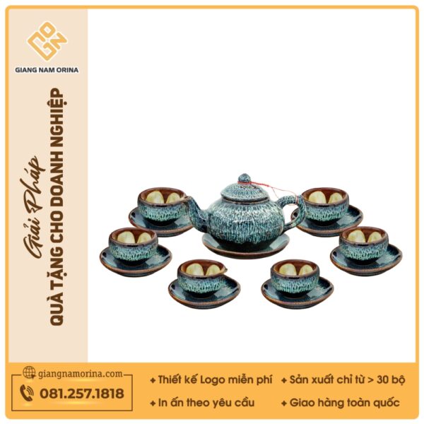 Bộ ấm chén men hỏa biến