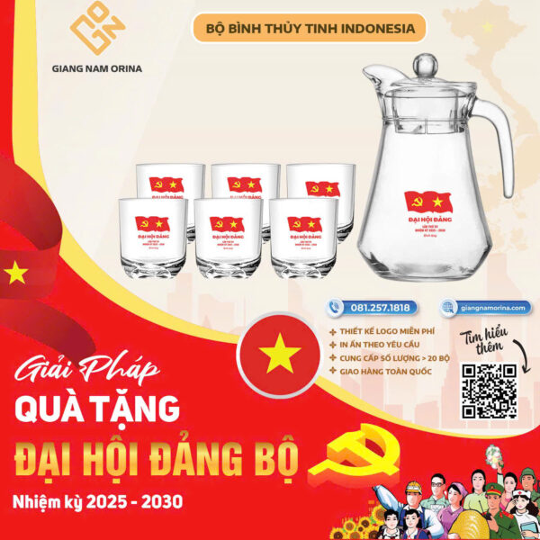 Binh Ly Thuy Tinh In Logo Qua Tang Dai Hoi Dang 2