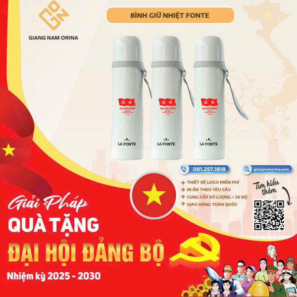 Xưởng cung cấp bình giữ nhiệt in logo quà tặng đại hội uy tín Xưởng cung cấp bình giữ nhiệt in logo quà tặng đại hội uy tín