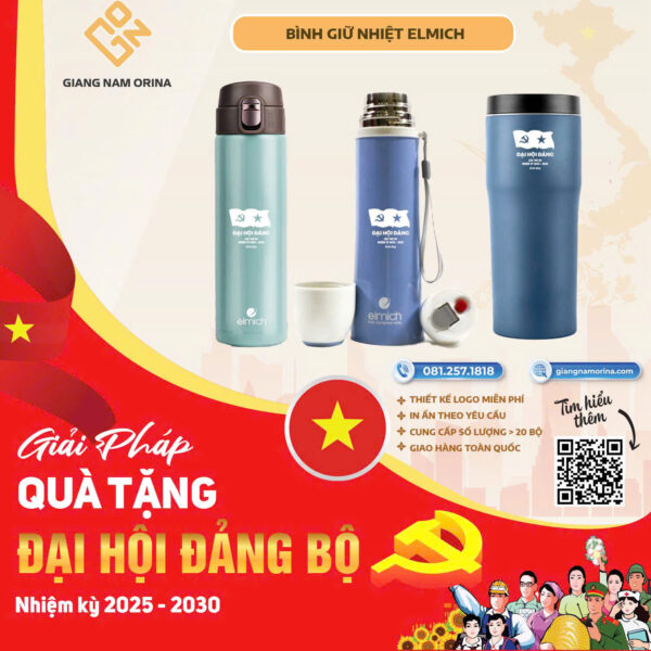 Mẫu bình giữ nhiệt in logo đại hội Đảng Mẫu bình giữ nhiệt in logo đại hội Đảng